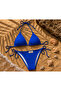 Bright blue solid bikini set - 3