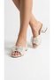 Girls' Slippers, White Color, Shiny, Fancy, Comfortable, Square-Heeled, Evening Dress Slippers - 2