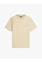 Men's Khaki Crew Neck Cotton Slim Fit/Regular T-Shirt - 5