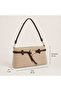 Molly Model Brown Stripe Detailed Straw Textured Baguette Hand and Shoulder Bag - 8
