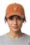Orange Embroidered Washable Vintage Unisex Hat with Letter Y - 2