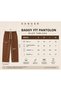 Men's Baggy Fit Elastic Waist 100% Cotton Linen Look Trousers Tile 1007Dngr - 6