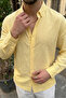 Napas Men's Oversize Linen Look Yellow Shirt