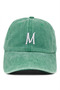 Light Green Embroidered Washable Vintage Unisex Hat with Letter m - 2