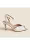 Lumina Mirrored Stone Detailed Glittery Satin Pleated Heeled Shoes - 2