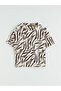 Original Oval Collar Patterned Women's T-Shirt - 5