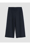 Alita City with a Difference in Color, Lcwaikiki Basic Navy Blue Diving Fabric Plain Standard & Regular Women's Capri - 5