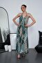 Women's Halter Neck Detailed Backless Slit Long Oversize Dress 260680-260681-260682 - 4