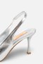 Clara Silver Lame Open Back Women's Stiletto - 8