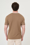 Plain Slim Fit Crew Neck Short Sleeve Men's T-Shirt Mink - 36891.26Y - 5