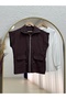 Gülsu Double Pocket Waist Tunnel Vest Triple Set-Ey998 Brown - 3