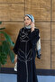 Women's Floral Patterned Linen Hijab Dress - 7