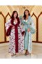 Special Design Feather Detailed 2-Piece Long Dressing Gown Full Satin - 4