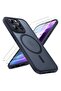 3 in 1 Magnetic Case for iPhone 15 Pro Max, Full Camera, MagSafe, 15FT Drop Protection, Black
