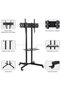Mobile Rolling TV Cart with Lockable Wheels for 32-65inch LED Screen AV Carts & Stands, Tall TV Stand with Mount Height Adjustable Floor TV Stand Holds Up to 50KG Max VESA 600x400mm - 2