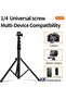 Aluminum Extendable Cell Phone Tripod Stand with Selfie Stick Tripod & Phone Clip - Adjustable, Lightweight & Sturdy - 2