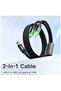100W 2-in-1 Fast Charging Cable USB-C to Lightning & USB-C to USB-C, Nylon Braided Durable Cord with Aluminum Connectors, PD High Speed Charger 1.2M for Phones, Tablets & Laptops - 3