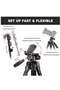 KP-2264 Professional Aluminium Tripod Monopod for All DSLR Cameras (Black) - 3