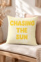 غطاء وسادة مزخرف مطبوع عليه نص مخطط باللون الأصفر من Chasing The Sun، مقاس 43x43 سم - 3