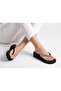 Luna Black Stone Platform Handcrafted Special Design Non-Painful Flip-Flops Women's Summer Slippers 4.5 cm - 3
