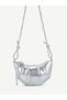 Women's Croissant Model Shoulder and Crossbody Bag with Rope Pendant Detail