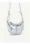 Women's Croissant Model Shoulder and Crossbody Bag with Rope Pendant Detail - 4