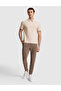 Dark Beige Slim Fit Zippered Polo Collar T-Shirt 50321152-Vr088 - 4