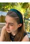Women's Daily Soft Velvet Green Thin Hair Crown - 2