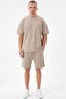 Men's Crew Neck Cotton Side Pocket Slit Comfort Shorts Set - 3