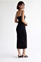 2132 Women's Bodycon Body-Hugging Strappy Slit Maxi Dress Black - 5