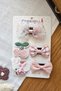 5-Piece Special Series Soft Pink Tulle Bow Cute Rabbit Cherry Hair Clip for Newborns with Less Hair