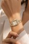 Ctos Women's Gold Square Steel Watch with Stone Bezel Champagne Dial Luxury Quartz Wristwatch - 5