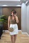 Denim Mini Skirt White - 5
