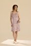Women's Viscose Floral Patterned Thick Strap Home Dress 9300 Powder