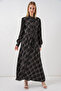Women's Buttoned Long Hijab Dress 1548 - D. Black - 4