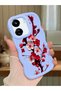 Redmi 13C Compatible Case Camera Protector Blue Silicone Couple Phone Case Floral Pattern