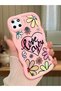 Realme C21Y Compatible Case Camera Protector Pink Silicone Couple Phone Case Floral Pattern