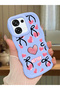 Oppo A6 Pro Compatible Case Camera Protector Blue Silicone Couple Phone Case Heart Pattern