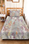 Modern Abstract Gray Young Room Single Pique Set-Pastel Lilac Yellow 160X220Cm Quilted Bedspread - 4