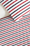 Striped Navy Blue Red Youth Room Single Pique Set - Marine Modern 160X220 cm Bedspread - 3