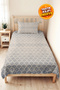 Gray Geometric Modern Single Duvet Set - White Nordic 160X220 cm Quilted Bedspread