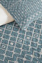 Blue Geometric Youth Room Single Pique Set-White Nordic 160X220 cm Quilted Bedspread - 3