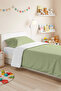 Green Minimalist Young Room Single Pique Set - Pastel Quilted 160X220 cm Summer Bedspread - 2