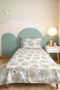 Cute Capybara Gray Children's Room Single Pique Set-Pastel Mint 160X220Cm Quilted Bedspread - 6