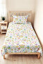 Rabbit and Floral Girl's Pique Set - Spring Patterned Pink Lilac Baby Room Bedspread - 160X220 cm - 4