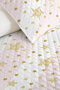 Star Pastel Pink Girls' Pique Set - Plaid Gold and White Baby Room Bedspread - 160X220 cm - 3