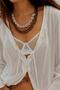 3-Piece Mussel and Natural Stone Necklace Set