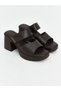 Vizyon New Season Leather Look Women's Heeled Slippers