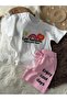 Girl's White T-Shirt and Pink Shorts Set Summer Printed Cotton 2-Piece Set - 5