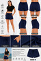 Women's Pool Swim Shorts Black with Pockets and Elastic Waist